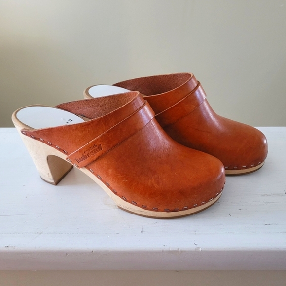 Swwdish Hasbeena Wooden Heel Clogs - Picture 1 of 5